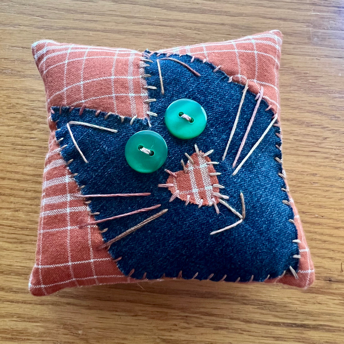 Harvest Orange Plaid Diagonal Cat handmade by Eclectic Spruce.