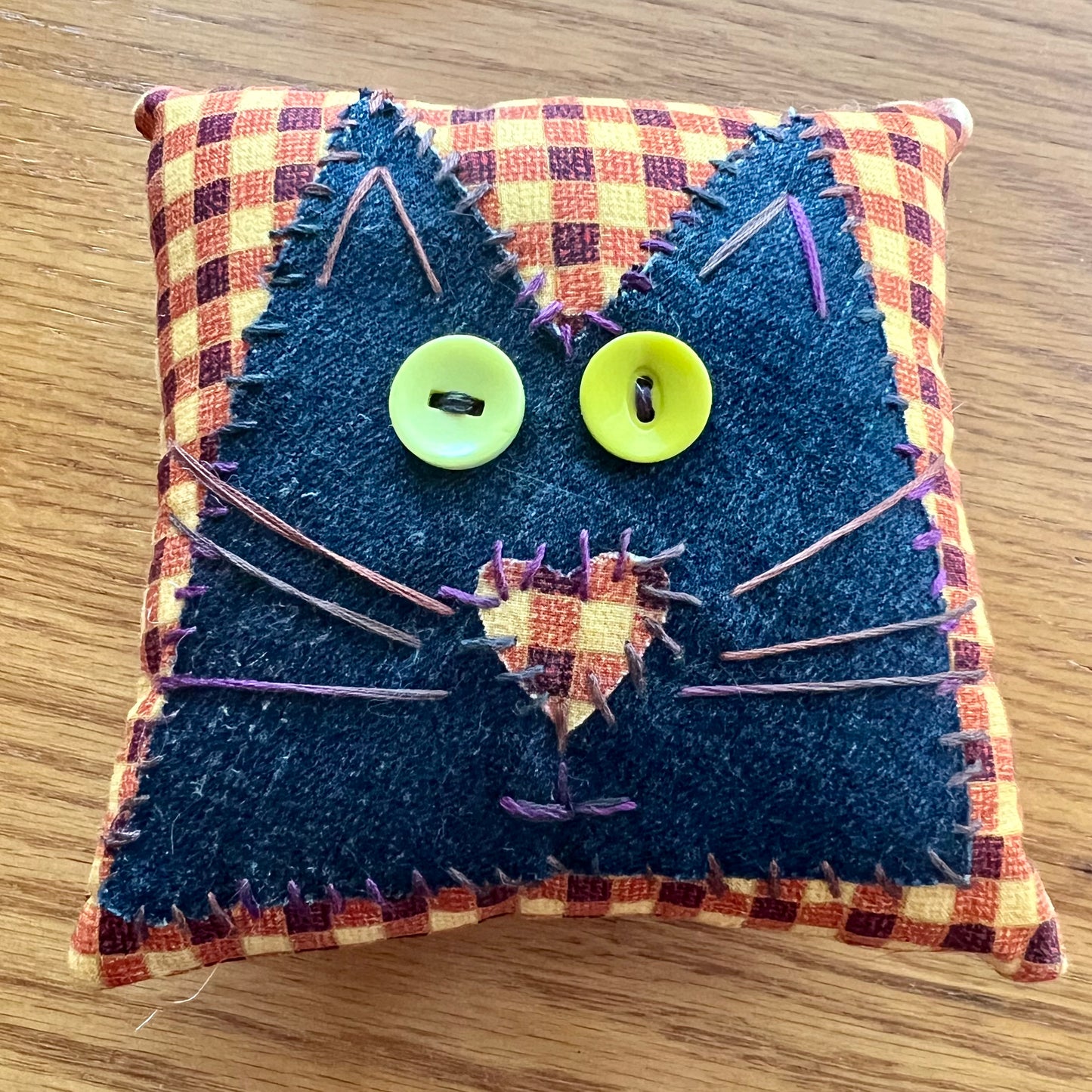 Autumn Gingham Vertical Cat handmade by Eclectic Spruce.