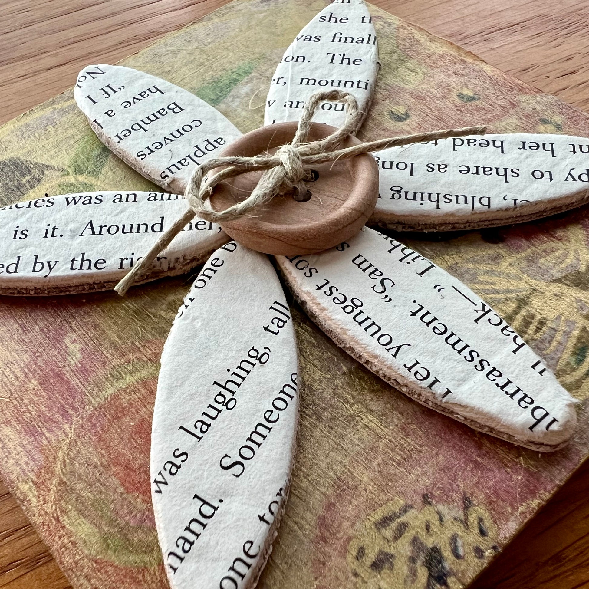 Close-up of Literary Bloom magnet.